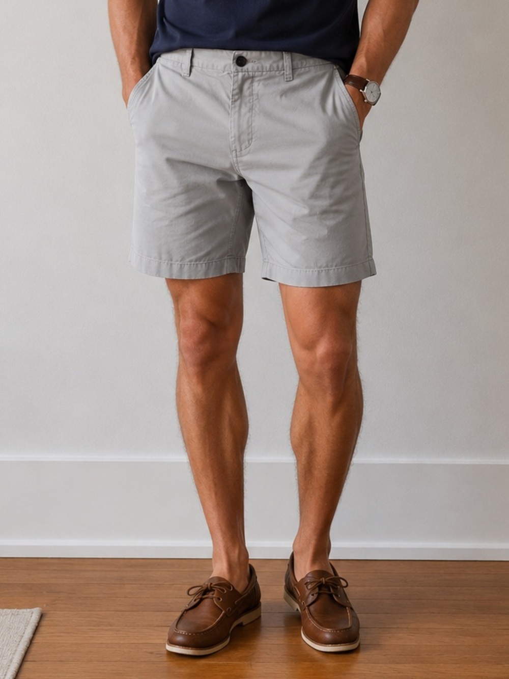 Tommy Hilfiger Men's Light Gray Flat-Front Shorts